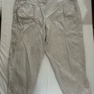 Women’s Casual Linen-Blend Pants in Light Beige